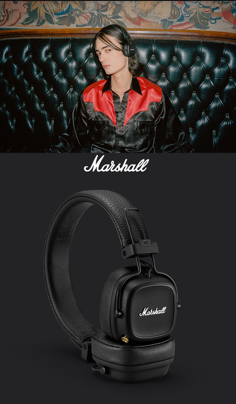 Marshall Major IV 經典頭戴式蓝芽耳機 棕色 支持無線充電